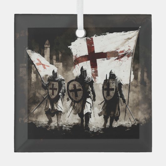 テンプラール騎士団が聖都に入る ガラスオーナメント (正面)