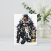 テンプラール騎士/十字軍/水彩芸術 ポストカード (スタンド正面)