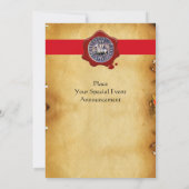 テンプラ騎士団の封印レッドワックスモノグラム感じ 招待状 (裏面)