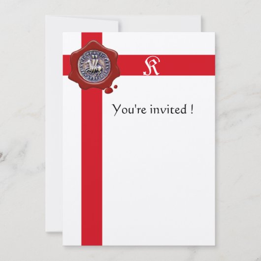 テンプラ騎士団の封印レッドワックスモノグラム感じ 招待状 (正面)