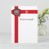 テンプラ騎士団の封印レッドワックスモノグラム感じ 招待状 (スタンド正面)