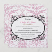テンプルウェディングレセプション招待状ピンクコロネーション 招待状 (正面/裏面)