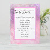 テンプルウェディングレセプション招待状 – ピンクウォーターカラー 招待状 (スタンド正面)