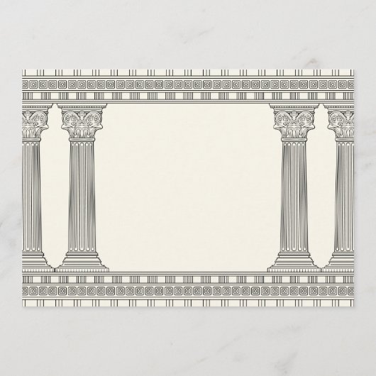 テンプルエレガントとギリシャのトガバースデーパーティー 招待状 (裏面)