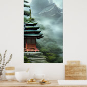 テンプルカラフル絵画- ポスター (キッチン)