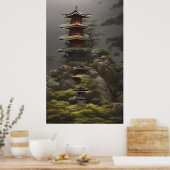 テンプルカラフル絵画- ポスター (キッチン)