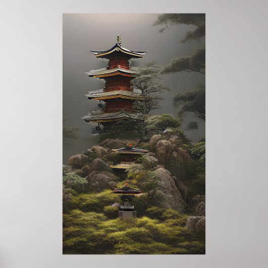 テンプルカラフル絵画- ポスター (正面)