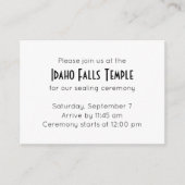 テンプルシーリング&ミール招待状 エンクロージャーカード (正面)