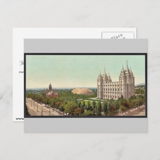 テンプルスクエア、ソルトレイクシティのクラシックなフォトクローム ポストカード (正面/裏面)