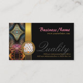 テンプルタペストリーフラクタルズ金ゴールドブラックビジネスカード 名刺 (裏面)