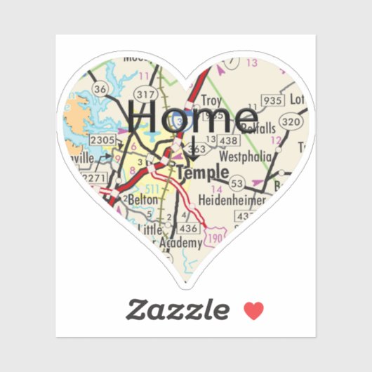 テンプルテキサスの地図 シール (シート)