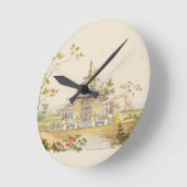 テンプル中国ののデザイン、c.1810 (ペンとインクと ラウンド壁時計 (傾斜)