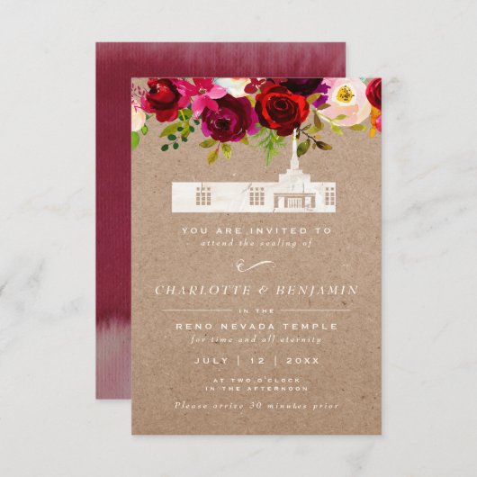 テンプル封印カード | レノネバダ結婚テンプル エンクロージャーカード (正面/裏面)