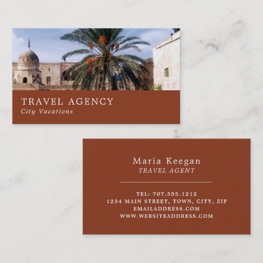 テンプル山、エルサレム旅行代理店の名刺 名刺 (正面/裏面)