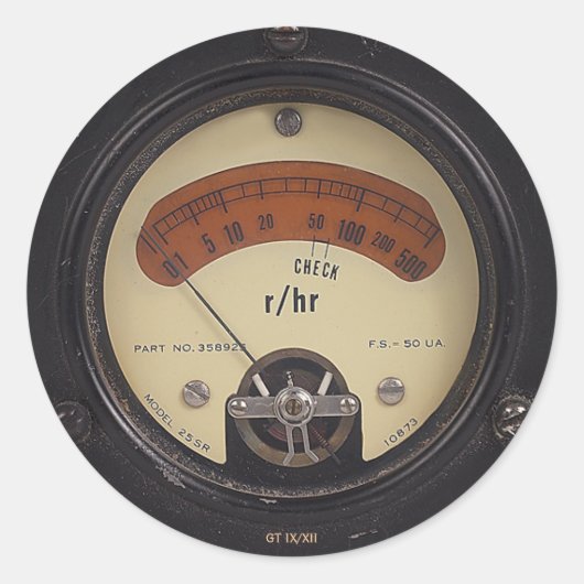 テンプル教授のレイセオメーターのステッカー ラウンドシール (正面)