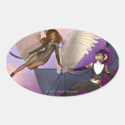 テンプル楕円ステッカー 楕円形シール (正面)