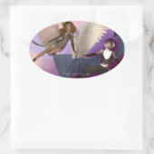 テンプル楕円ステッカー 楕円形シール (バッグ)