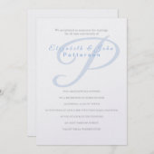 テンプル結婚式招待状 – ラストイニシャル 招待状 (正面/裏面)