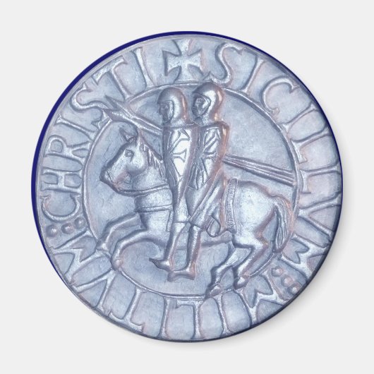 テンプル騎士団のシルバー中世の封印 マグネット (正面)