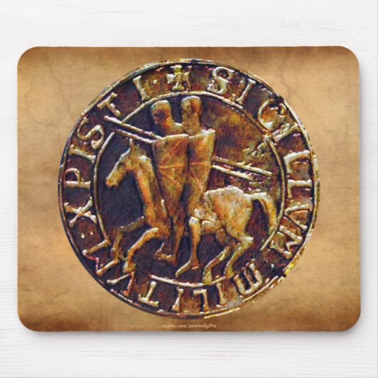 テンプル騎士団の中世の封印 マウスパッド (正面)