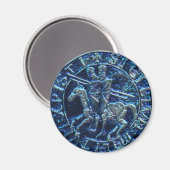 テンプル騎士団の中世の封印 マグネット (正面/裏面)