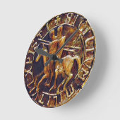 テンプル騎士団の中世の封印 ラウンド壁時計 (傾斜)