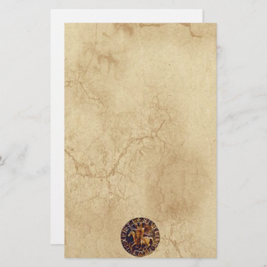 テンプル騎士団の中世の封印 便箋 (正面/裏面)