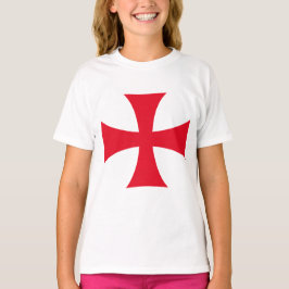 テンプル騎士団の十字架のガールズTシャツ Tシャツ