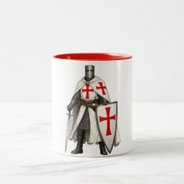 テンプル騎士団の十字軍コーヒーマグ ツートーンマグカップ