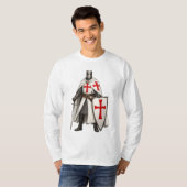 テンプル騎士団の十字軍男性用長袖Tシャツ Tシャツ (正面フル)