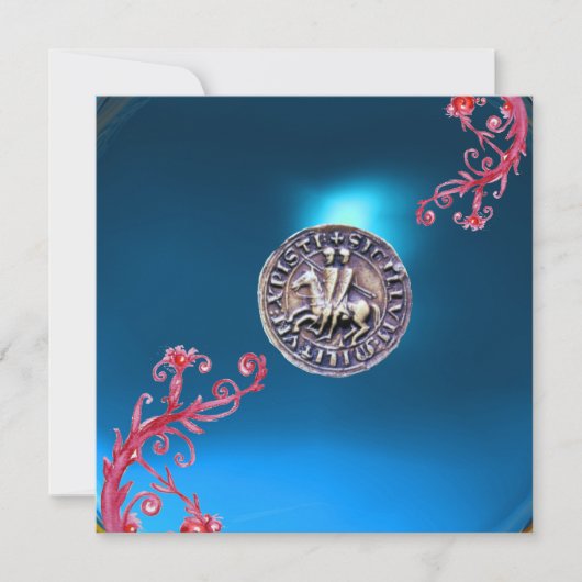 テンプル騎士団の紋章　サファイアブルー 招待状 (正面)