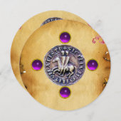 テンプル騎士団の紋章 紫 招待状 (正面/裏面)