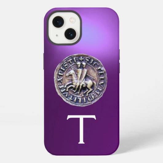 テンプル騎士団モノグラム 紫 iPhoneケース (裏面)
