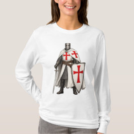 テンプル騎士団十字軍女性用長袖Tシャツ Tシャツ