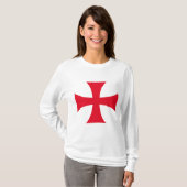 テンプル騎士団十字軍 女性用長袖Tシャツ Tシャツ (正面フル)