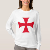 テンプル騎士団十字軍 女性用長袖Tシャツ Tシャツ (正面)