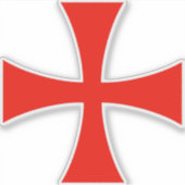 テンプル騎士団十字 赤い十字軍 ステッカー シール (正面)