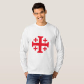 テンプル騎士団 十字架 メンズ ロングTシャツ Tシャツ (正面フル)