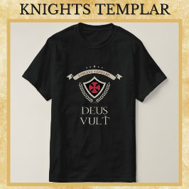 テンプル騎士団DEUS VULT中世の神の戦士 Tシャツ
