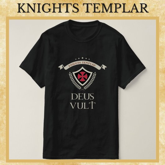 テンプル騎士団DEUS VULT中世の神の戦士 Tシャツ