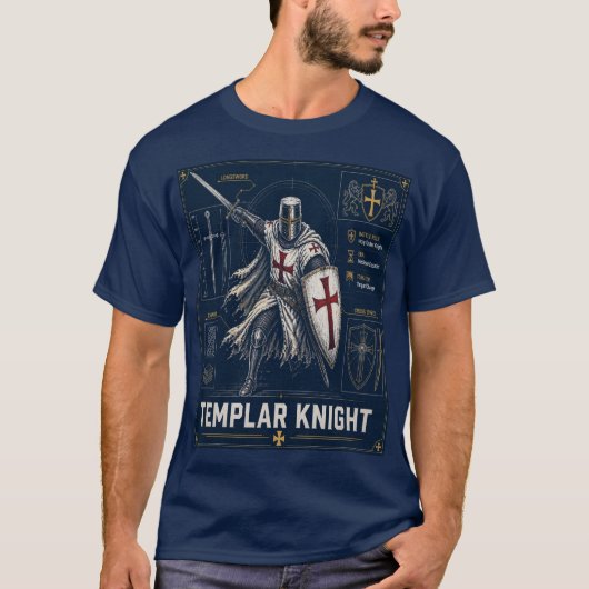 テンプル騎士士官図Tシャツ Tシャツ (正面)