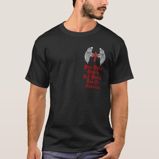 テンプル騎士道義則。両面デザイン。神聖C Tシャツ (正面)