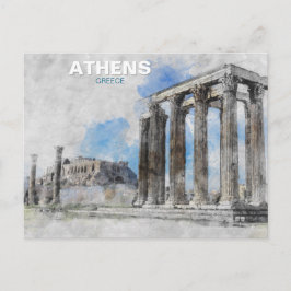 テンプル・オブ・ゼウス アテネ – ヴィンテージ ギリシャ 旅行 ポストカード