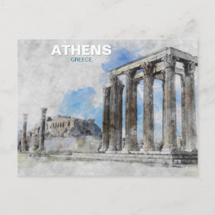 テンプル・オブ・ゼウス アテネ – ヴィンテージ ギリシャ 旅行 ポストカード