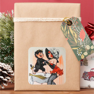 テンプレスヴィンテージクリスマスとハッピークランプス スクエアシール