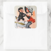 テンプレスヴィンテージクリスマスとハッピークランプス スクエアシール (バッグ)