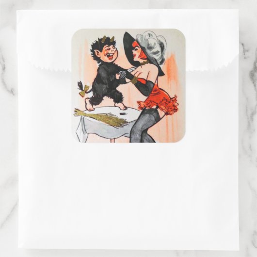 テンプレスヴィンテージクリスマスとハッピークランプス スクエアシール (バッグ)