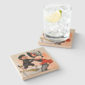 テンプレスヴィンテージクリスマスとハッピークランプス ストーンコースター (横)