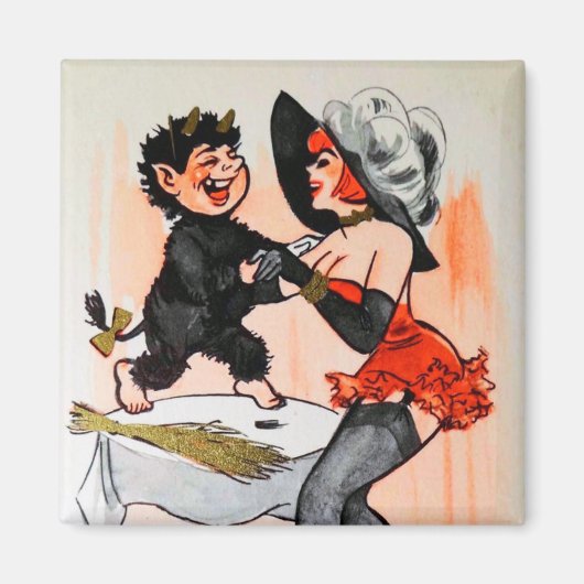 テンプレスヴィンテージクリスマスとハッピークランプス マグネット (正面)