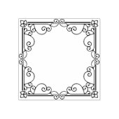 テンプレートあなたの名前を花のつる植物アートスタンプ ラバースタンプ (インプリント)